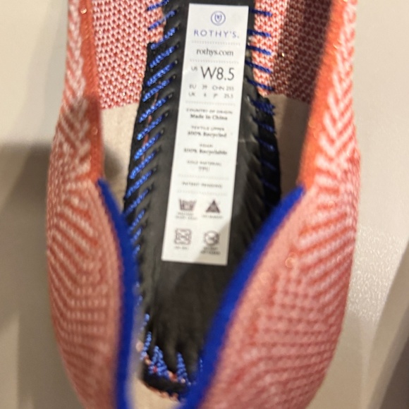 Rothy's Points 8.5 Amber Stripe Metallic - Never Worn Rare - Picture 3 of 9